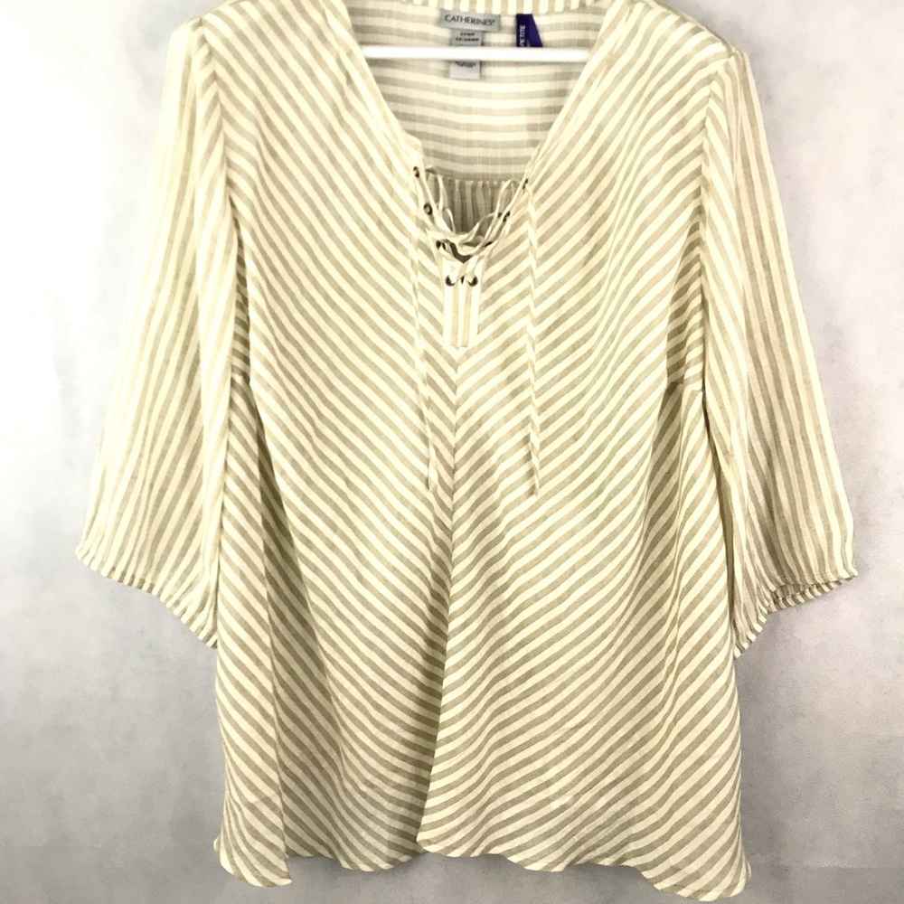 CATHERINES | Gauzy Peasant Top NWOT 2xp